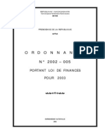 12 - Loi de finances 2003 du 19 Dec 2002 (Ordonnance N°2002-005)