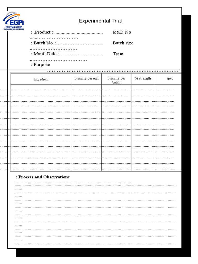 Experimental Trial Report Overview | PDF