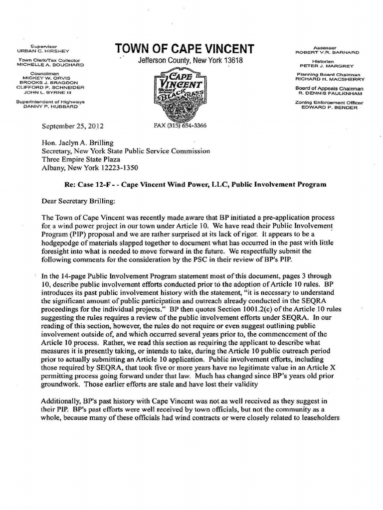 Town of Cape Vincent Jefferson County, New York 13618 PDF Bp Map