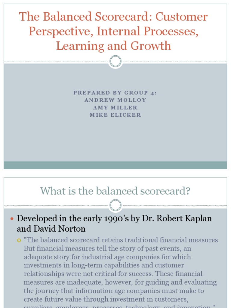 Balanced Scorecard Overview and Benefits | PDF