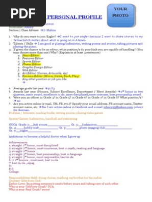 Personal Profile
