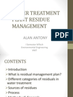 Water Treatment Plant Residue Management Modification