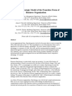 [Article] Toward a Strategic Model of the Franchise Form of Business Organization
