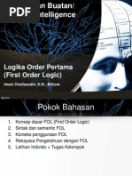 Download 10 Logika Order Pertama First Order Logic AI EFIK V206 by Tyo Pw SN199631389 doc pdf