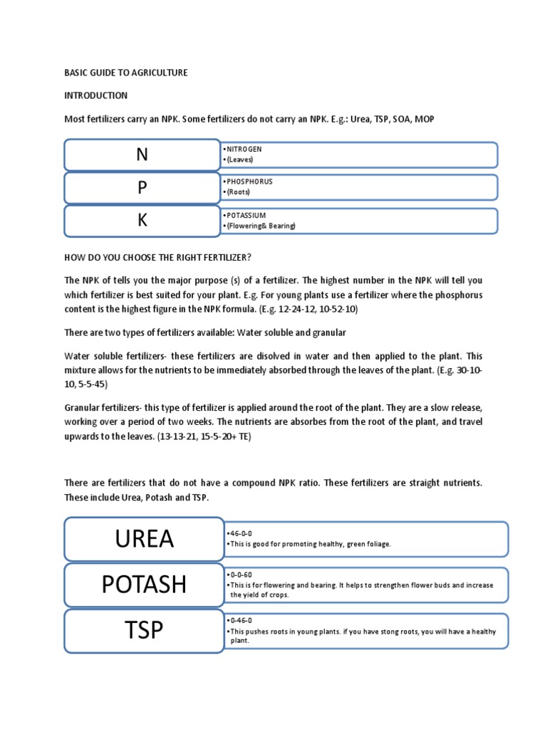 NPK Fertilizer Guide for Crops | PDF | Fertilizer | Potassium