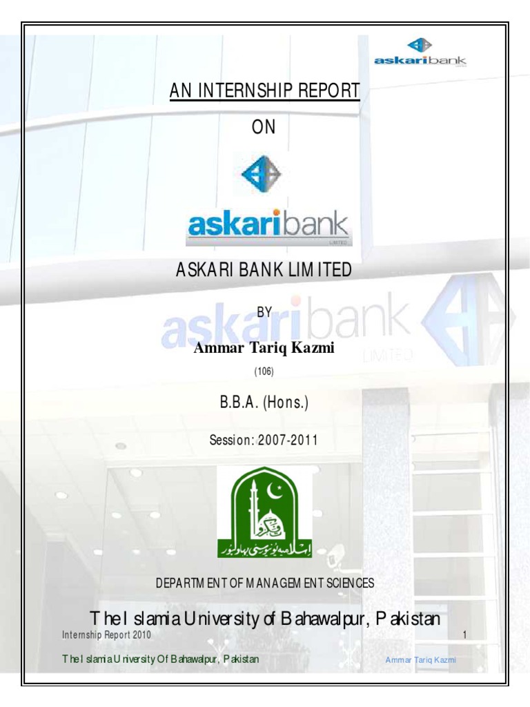 Internship Report On Askari Bank Limited Cheque Banks