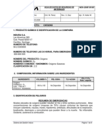 Hoja Datos de Seguridad Del Oxigeno Indura