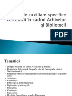 Ştiinţele auxiliare specifice cercetării în cadrul Arhivelor