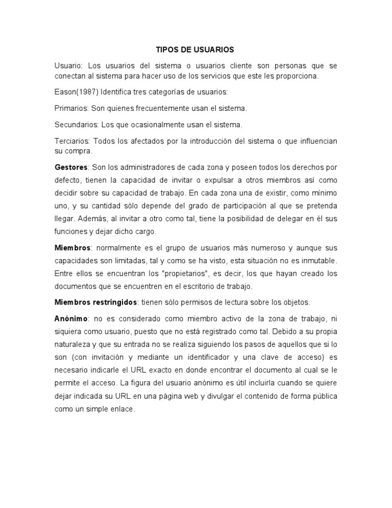 Tipos de Usuarios en Sistemas Windows | PDF