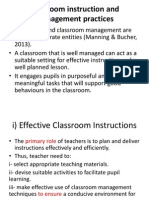 Classroom Instruction and Management Practices