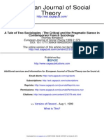 Bénatouil 1999 A tale of two sociologies. the critical and the pragmatic stance in contemporary french sociology