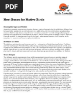BirdsAustraliafactsheet8 Nest Boxes for Native Birds