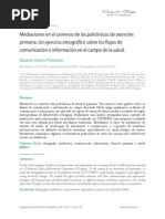 Artículo Mediaciones en el universo de policlínicas - Álvarez Pedrosian en Augusto Guzzo 2013