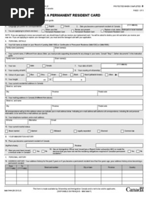 IMM5444E | PDF | Permanent Residence (United States) | Address (Geography)