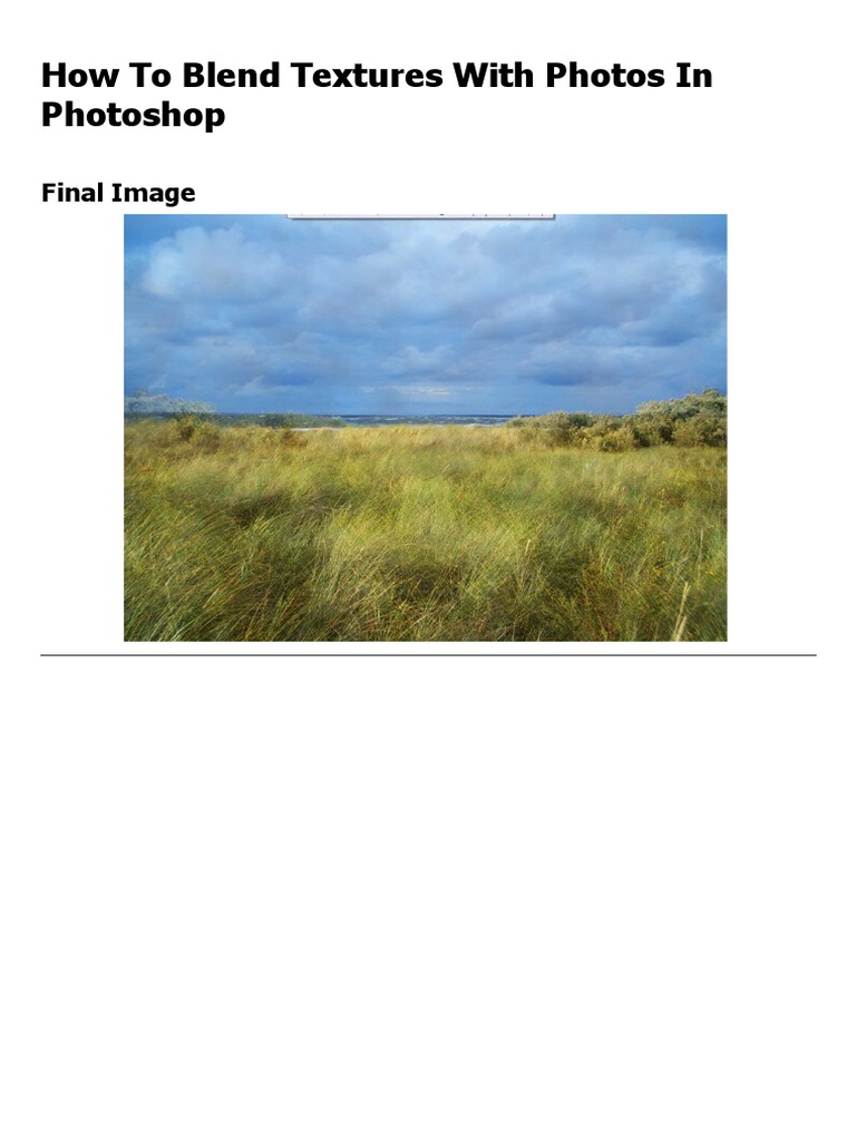 Blend Textures With Photos | PDF | Texture Mapping | Adobe Photoshop