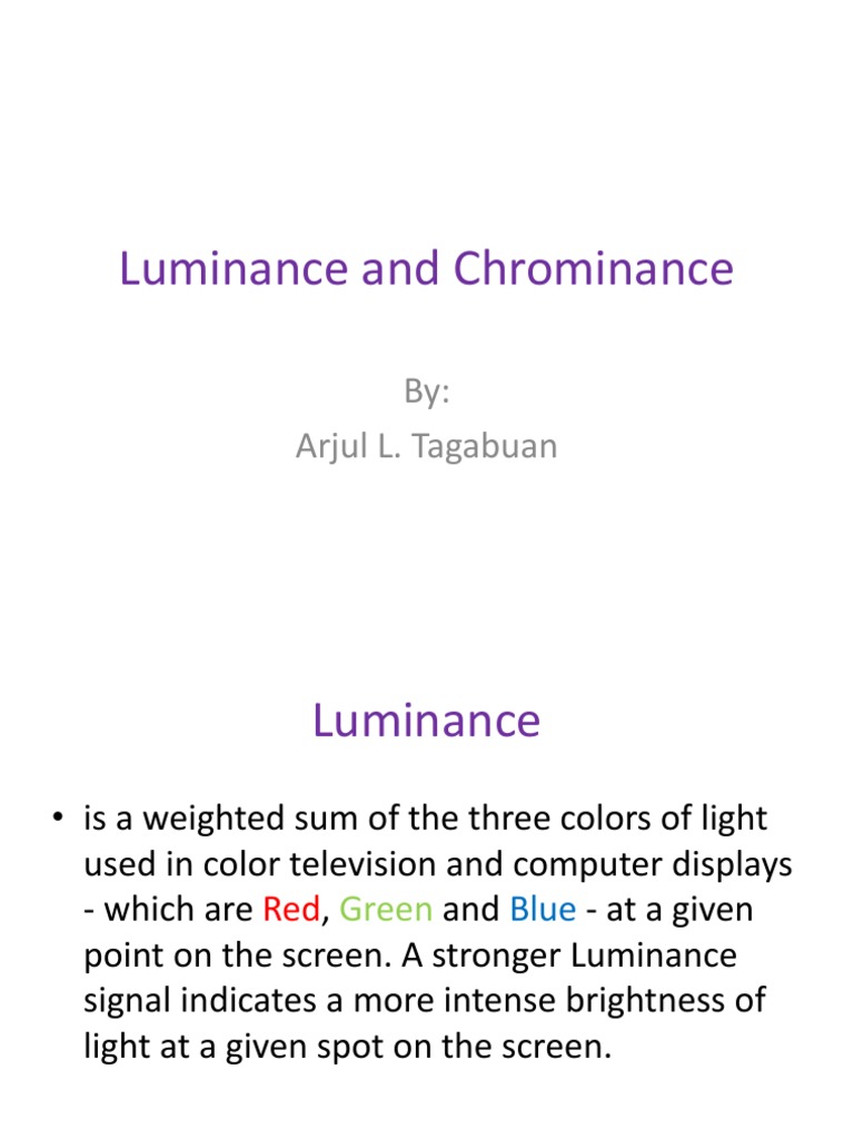 Luminance vs Chrominance Explained | PDF