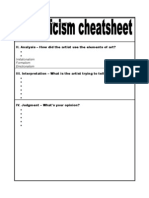 Criticism Cheatsheet
