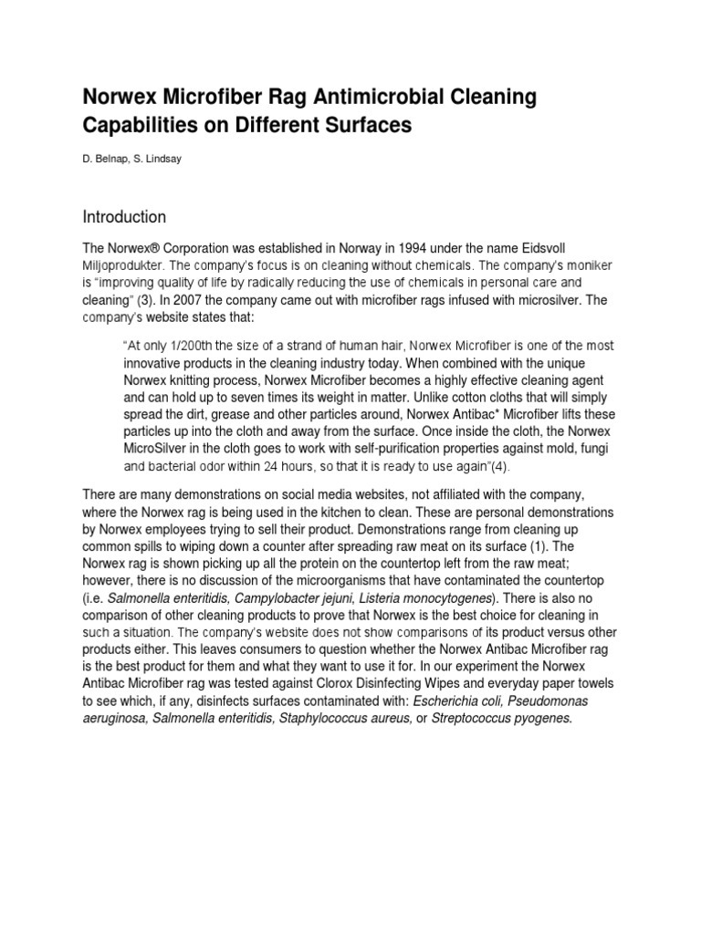 Norwex Microbial Cleaning Capabilities PDF Gram Negative Bacteria