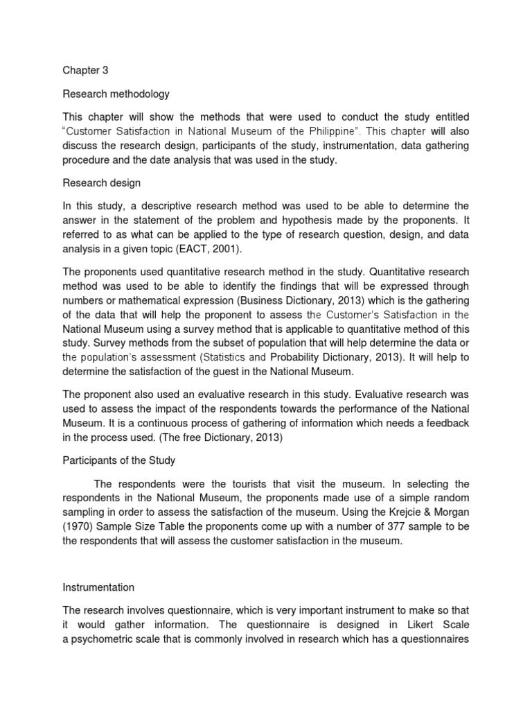 Chapter 3 Survey Methodology Descriptive Statistics