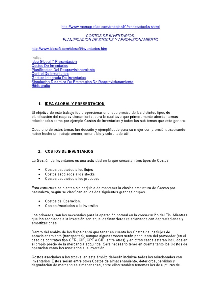 Costos de Inventarios | PDF | Inventario | Costo