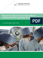 Manual de aplicación de la OMS de verificación para cirugía segura
