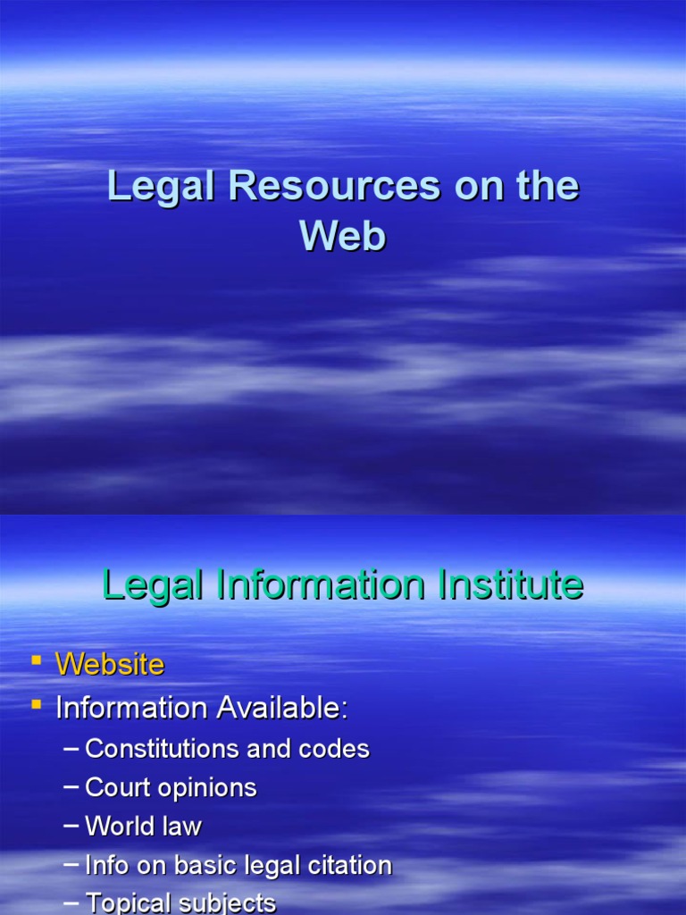 Legal Resources On The Web | PDF | Social Science
