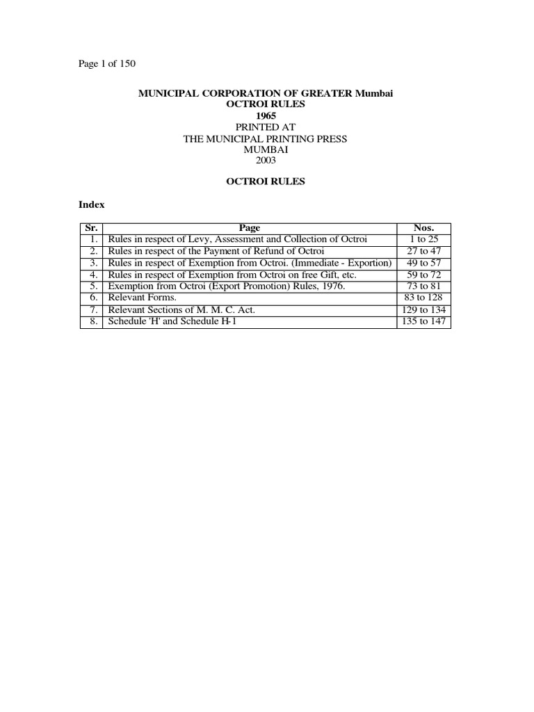 Octroi Rules for Defence Personnel | PDF | Invoice | Taxes