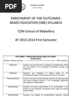 Enrichment of The OBE Syllabus