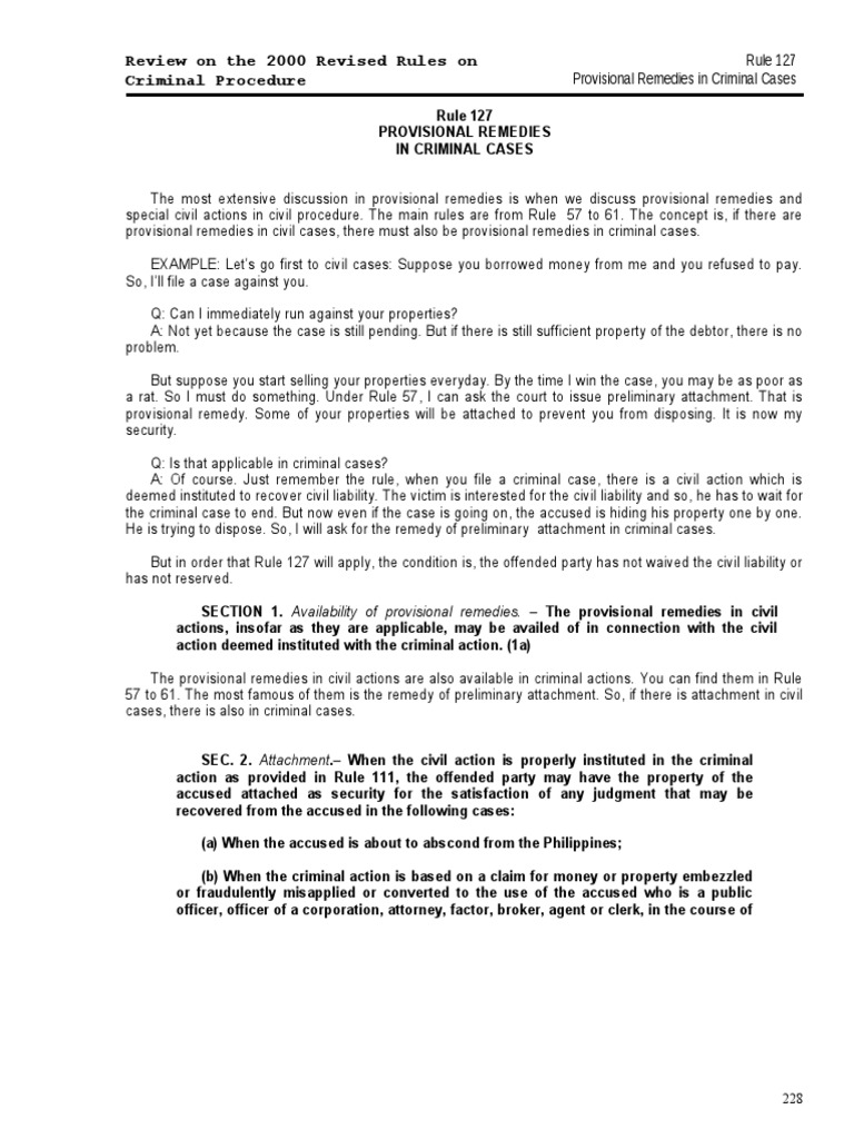 Rule 127 Prvsnl Rmds In Crmnl Cases Pdf Criminal Justice Crime