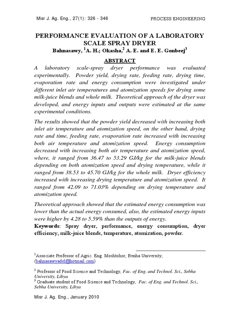 Spray Dryer PDF Evaporation Clothes Dryer