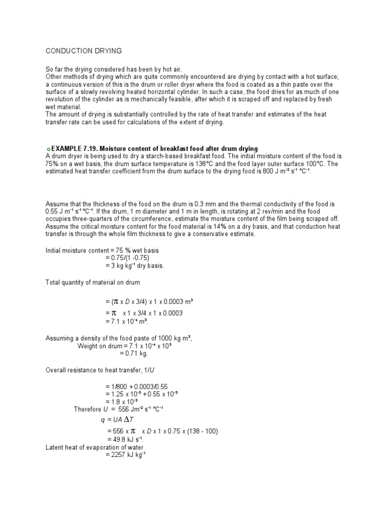 Conduction Drying | PDF | Transport Phenomena | Chemistry