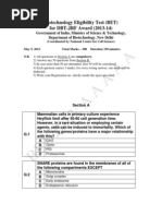 Download DBT BET Question Paper with 2013 Answer Key by Abhay Kumar SN199809777 doc pdf