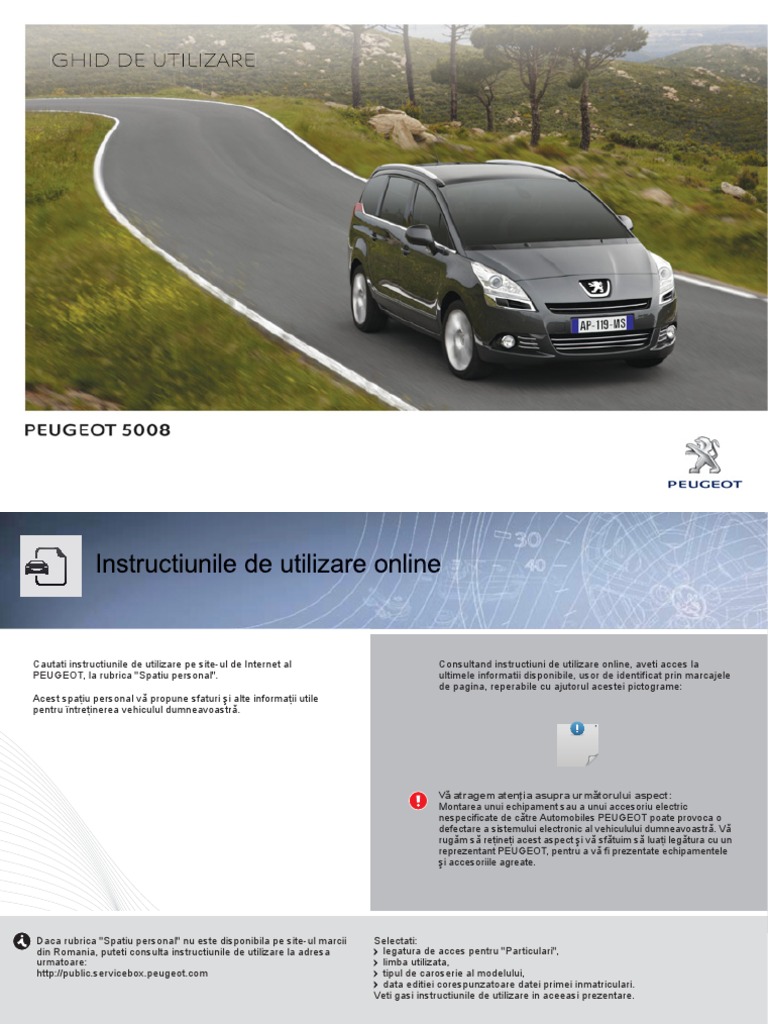 Manual Peugeot 5008 2012 limba romana