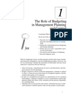 The Role of Budgeting in Management Planning and Control: Ing, and Flexible Budgets