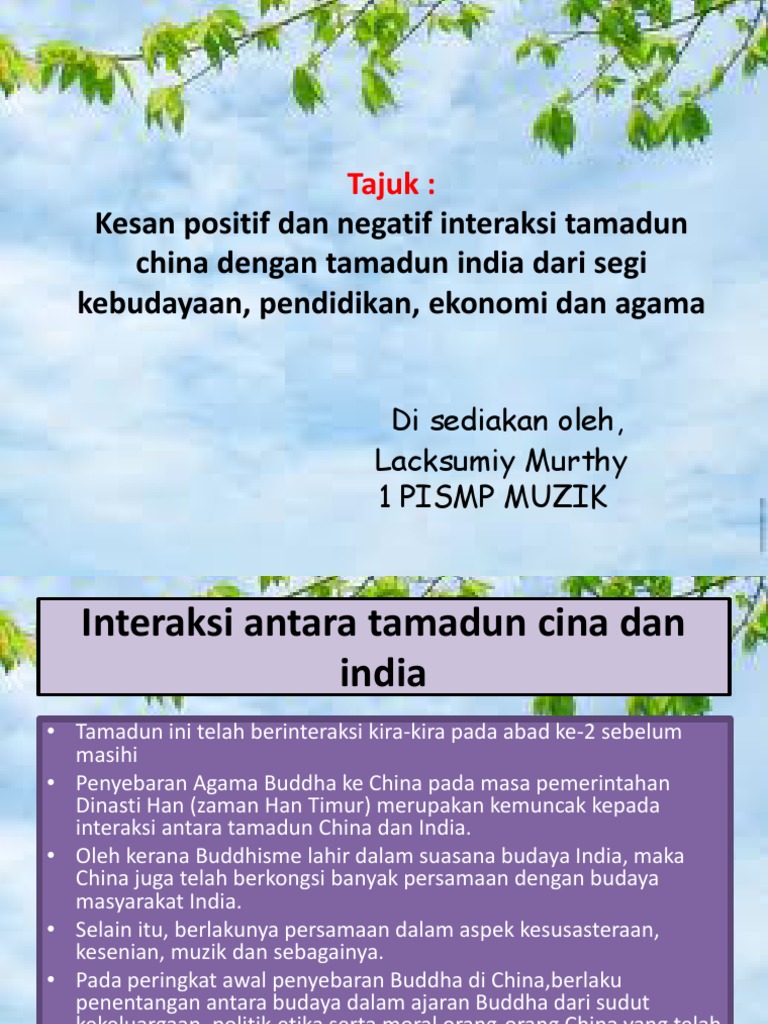 Kesan Positif Dan Negatif Interaksi Tamadun China Dengan Autosaved Pdf