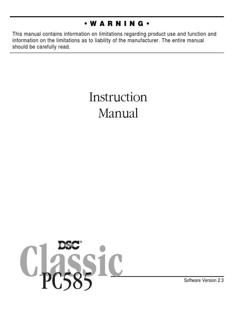 DSC PC585 Installation Manual | PDF | Security Alarm | Computing And ...