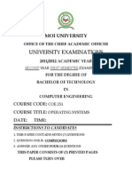 MOI UNIVERSITY BTECH OPERATING SYSTEMS EXAM 2011