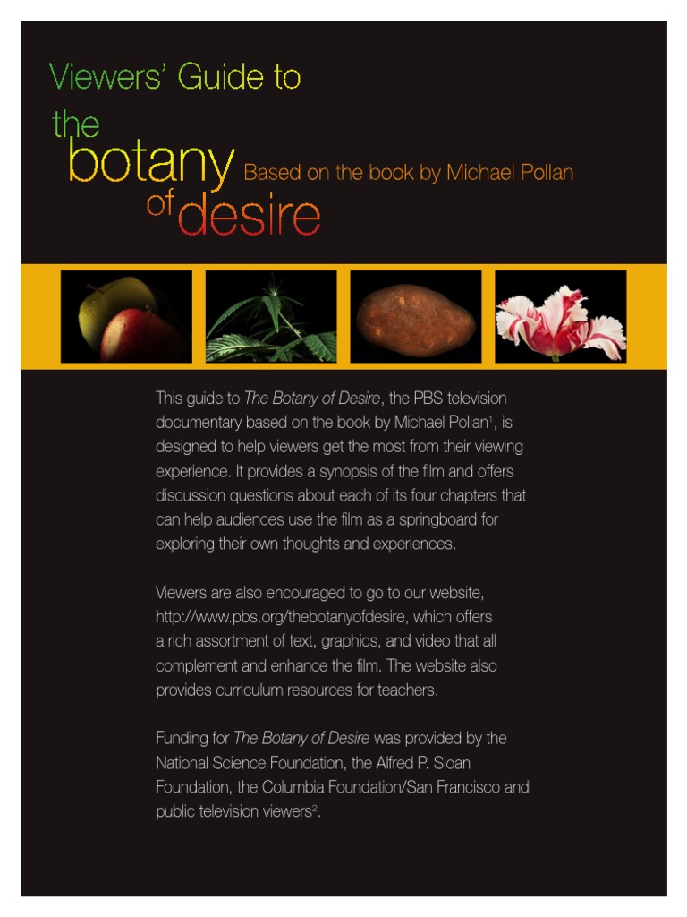 Botany of Desire Viewers Guide PDF Apple Potato