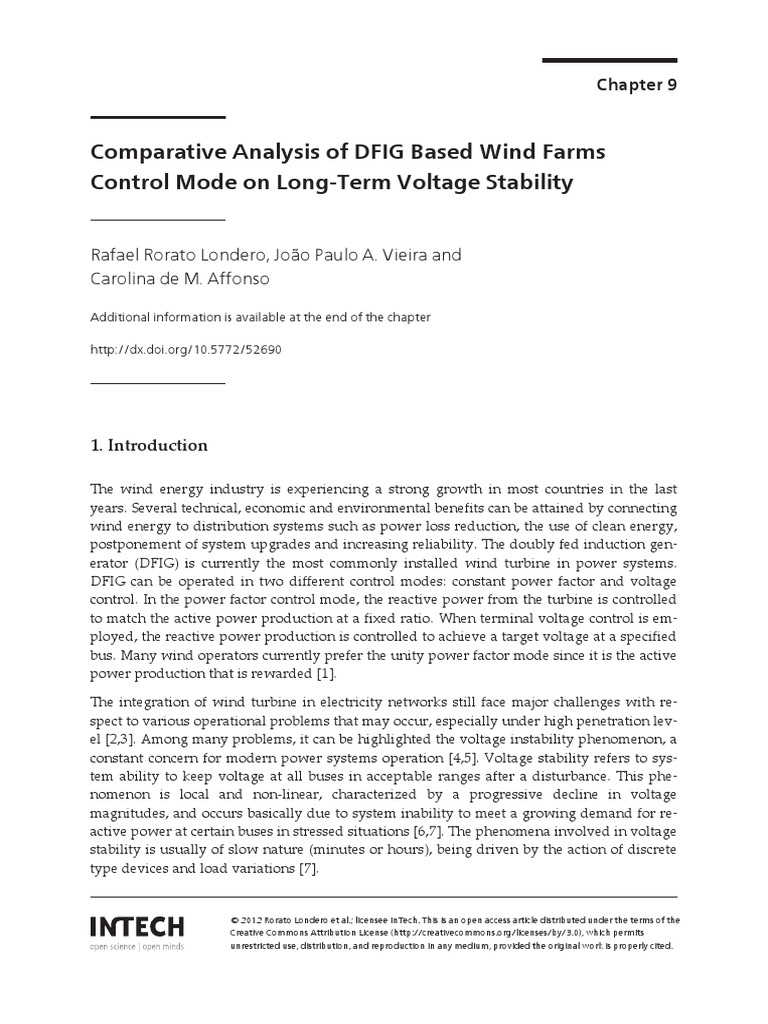 InTech-Comparative Analysis of Dfig Based Wind Farms Control Mode On ...