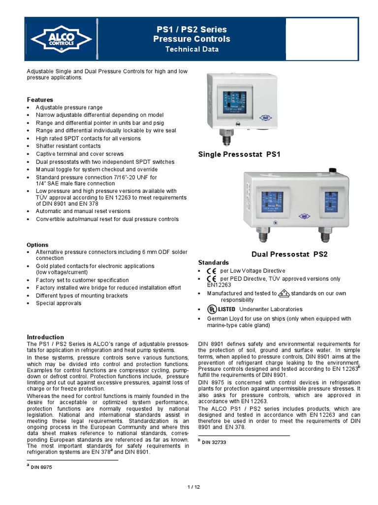 Alco Pressure Controls PDF Electrical Connector Switch