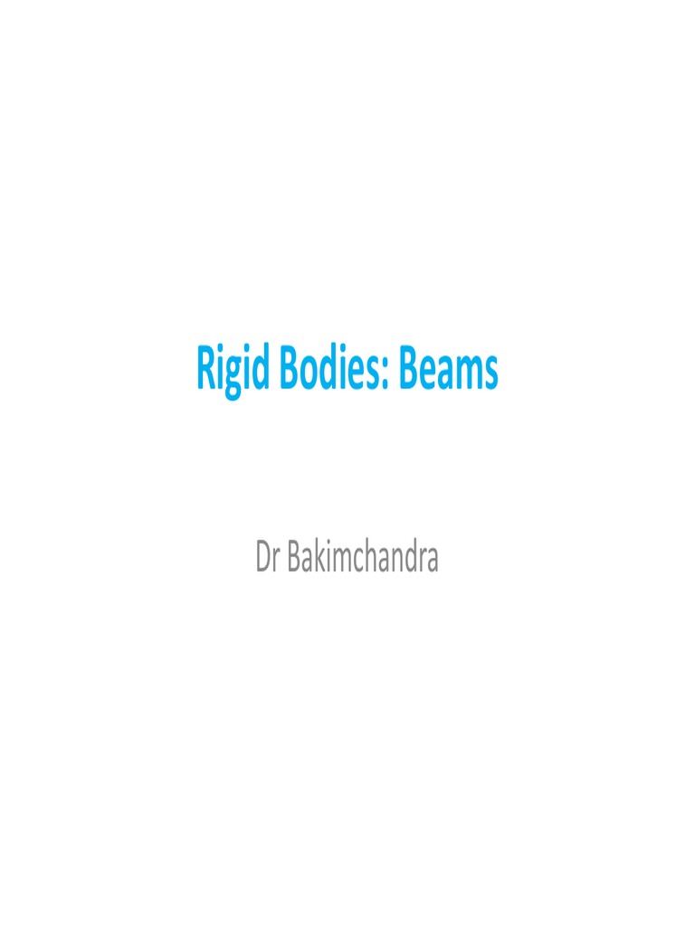 Rigid Bodies Beam Lecture Note | PDF | Bending | Beam (Structure)