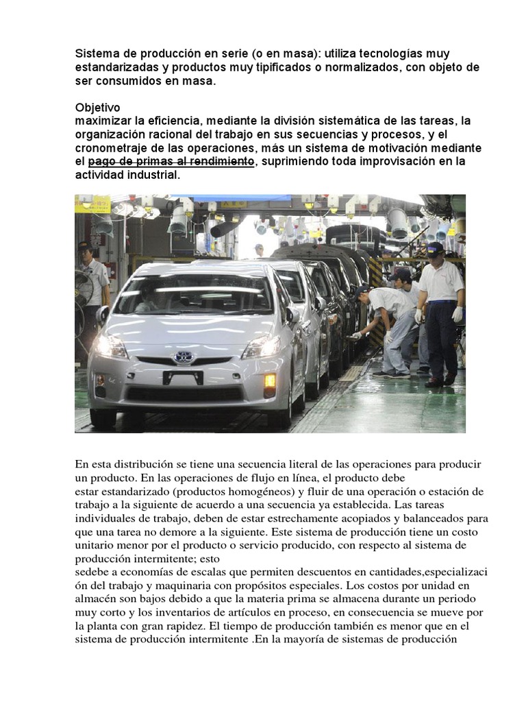 Sistema de Producción en Serie | PDF | Distribución (comercial ...