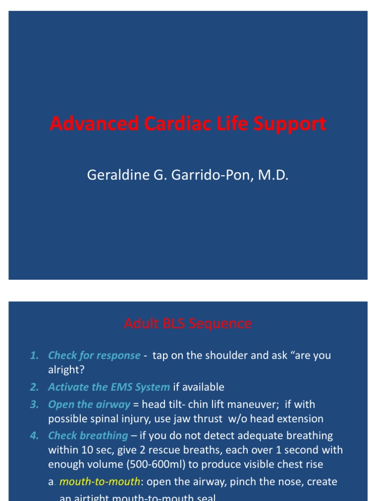 Advanced Cardiac Life Support | PDF | Internal Medicine | Cardiac ...