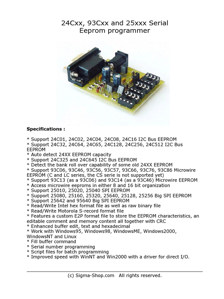 Programmatore EEPROM 24CXX 24LCXX Con Adattatore SOP-DIP E Chip 24C02 Incluso