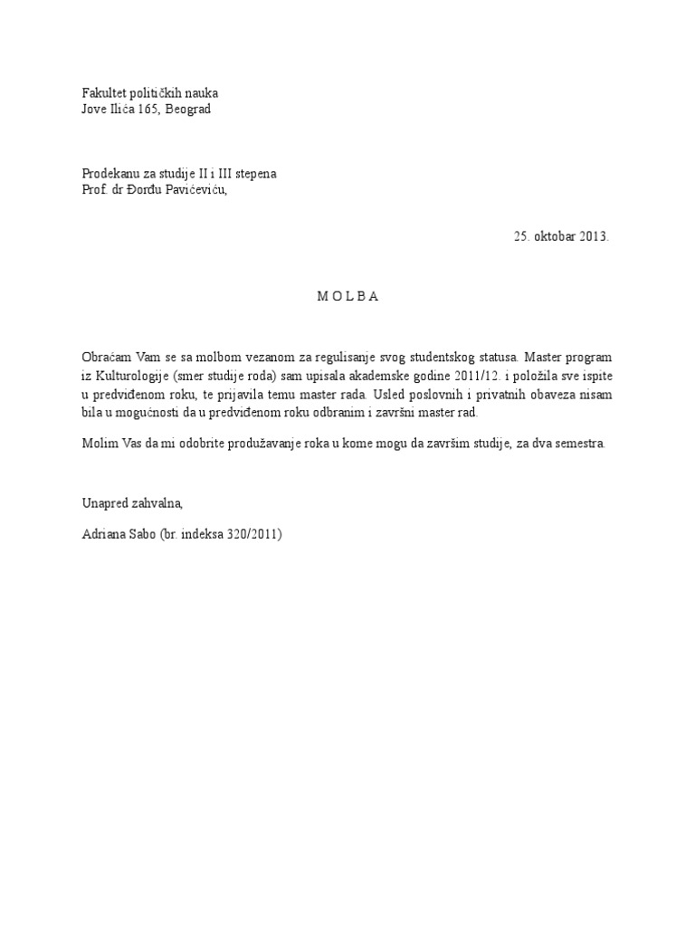 Molba | PDF