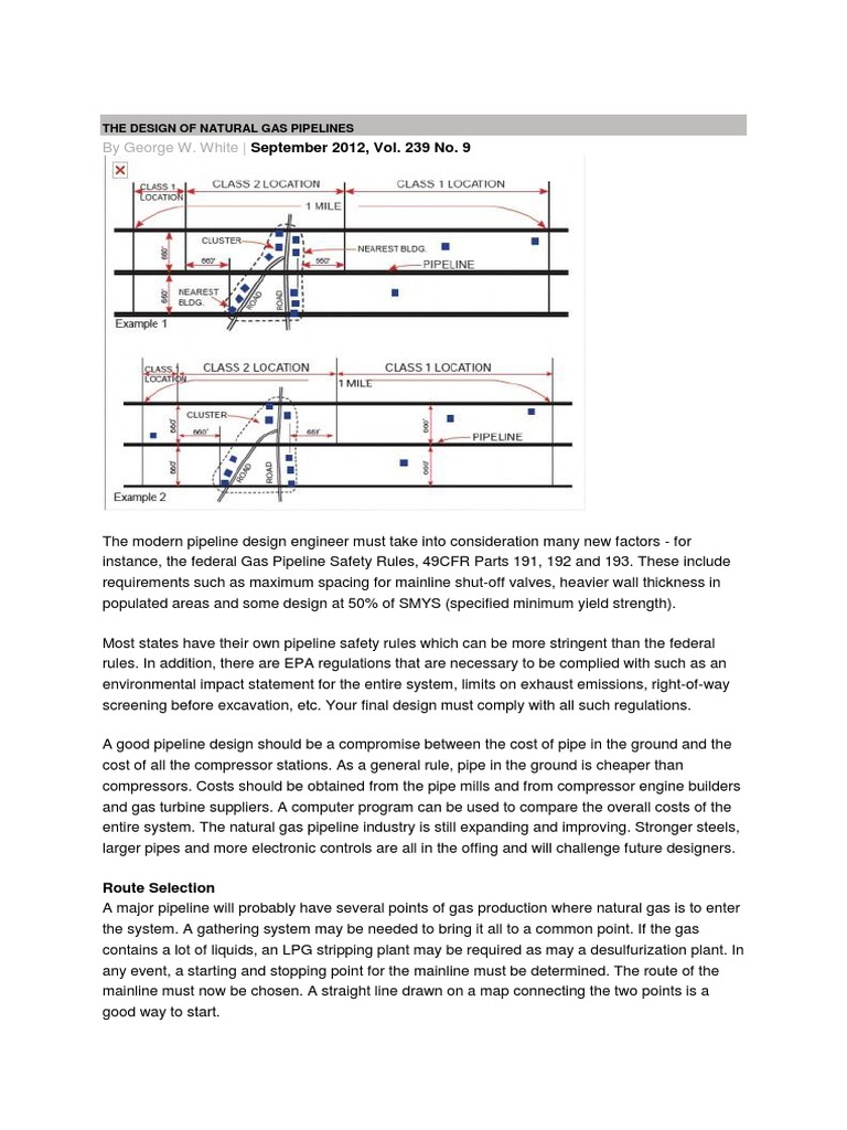 Natural Gas Pipeline Design Overview | PDF | Gas Compressor | Pipe ...