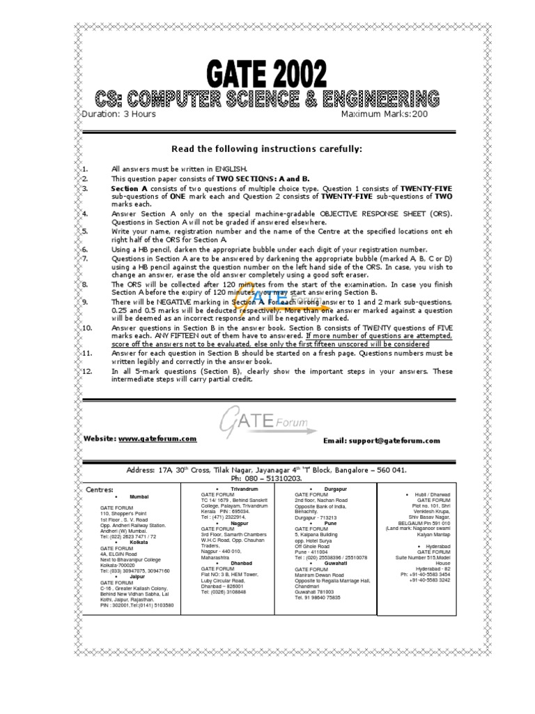 Cs Gate Paper 2002 | PDF