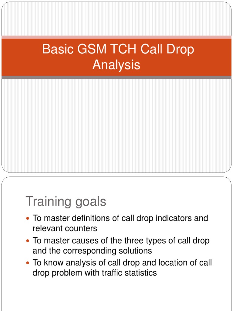 GSM TCH Call Drop Analysis Guide | PDF | Transmission Control Protocol ...