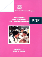 Module 7 User's Guide Assessing The Quality of Management