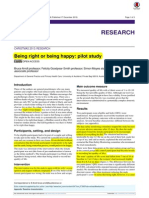 Research: Being Right or Being Happy: Pilot Study